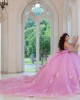 Lilac Quinceanera Dress Sweetheart Neck Birthday Party Dresses Lace Appliques Off Shoulder Vestidos De 15 Anos With Bow