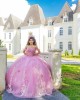 Lilac Quinceanera Dress Sweetheart Neck Birthday Party Dresses Lace Appliques Off Shoulder Vestidos De 15 Anos With Bow