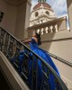 Off Shoulder Blue Quinceanera Dresses V Neck 15 Dress With 3D Flower