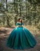 Off Shoulder Emerald Green Quince Dresses Sweetheart Neck 15 Dress