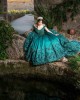 Off Shoulder Emerald Green Quinceanera Dresses Lace Appliques Sweetheart Neck 15 Dress