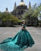 Off Shoulder Emerald Green Quinceanera Dresses Lace Appliques Sweetheart Neck 15 Dress