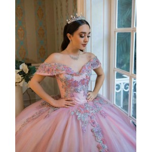 Off Shoulder Lilac Quince Dress Lace Appliques Sweetheart Neckline 15 Dresses