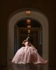 Off Shoulder Pink Quinceanera Dresses Sequin Sweetheart Neck 15 Dress