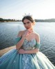 Off Shoulder Sage Green Quince Dresses Lace Appliques Sweetheart Neck 15 Dress in instagram