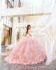 Pink Quince Dress 3D Flowers Party Vestidos De 15 Anos Sweetheart Neck Lace Appliques Women 2024 Ball Gown With Cape