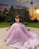 Pink Quince Dress Off Shoulder Birthday Party Robe Sweetheart Neck Sweet 15 Gowns Sequin Vestidos De 15 Anos