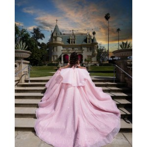 Pink Quince Dress Off Shoulder Vestidos De 15 Anos Sweetheart Neck Sweet 15 Gowns