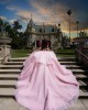 Pink Quince Dress Off Shoulder Vestidos De 15 Anos Sweetheart Neck Sweet 15 Gowns