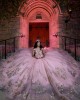 Rose Gold Quinceanera Dress Off Shoulder Sweet 15 Gowns Lace Appliques Wear Pageant Sweetheart Neck 2024 Ball Gown Princess Dresses With Bow