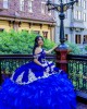 Ruffled Blue Quince Dress Off Shoulder Birthday Party Robe Sweetheart Neck Sweet 16 Gowns Lace Appliques Vestidos De 15 Anos