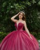 Sleeveless Burgundy Quince Dresses V Neck 15 Dress in instagram