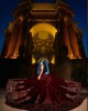 Sleeveless Burgundy Quinceanera Dresses Metallic Sequin Sweetheart Neck 15 Dress With Bow