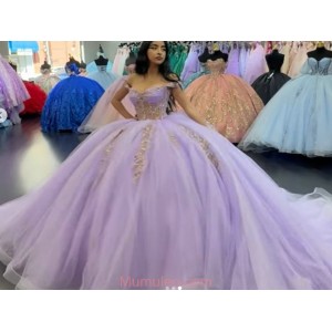 Off The Shoulder Lilac Quinceanera Dresses Dama Dress 2024