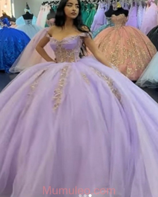 Off The Shoulder Lilac Quinceanera Dresses Dama Dress 2024