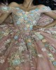 Pink Blush Quinceanera Dresses With Floral Appliques 15 dresses