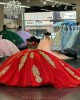 Vintage Red With Gold 15 Dresses Inexpensive Quinceanera Dresses With Cape