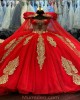 Vintage Red With Gold 15 Dresses Inexpensive Quinceanera Dresses With Cape