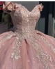 Off The Shouder Sweet 15 Dresses Pink Quinceanera Gown