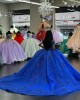 Off the Shoulder 2024 Instagram Puffy Royal Blue Quinceanera Dresses