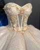 See Through Bodice Champagne Dama Dresses Quince Dress 2024