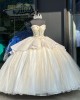 See Through Bodice Champagne Dama Dresses Quince Dress 2024