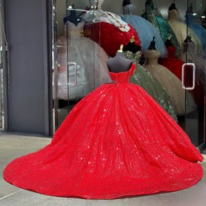 Strapless Mini Red Quinceanera Dresses With Bowtie On Neckline