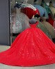 Strapless Mini Red Quinceanera Dresses With Bowtie On Neckline