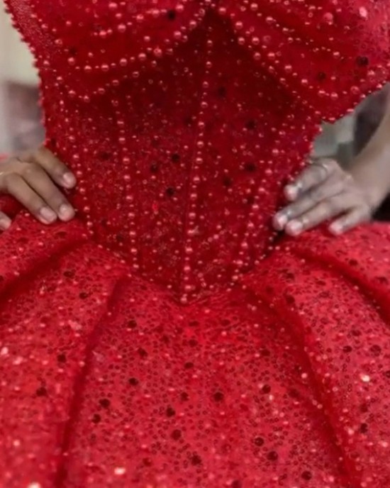 Strapless Mini Red Quinceanera Dresses With Bowtie On Neckline