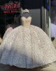 Strapless Quinceanera Dama Dresses Champagne With Bowties Back