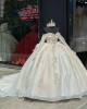 Strapless Soft Pink Quinceanera Dresses With Detachable Long Sleeves