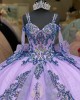 Sweetheart Lilac 15 Dress With Detachable Ruffled Tail