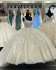 Wide V Neck Ivory Quinceanera Dresses With Long Sleeves