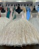 Wide V Neck Ivory Quinceanera Dresses With Long Sleeves