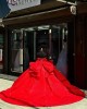 Off Shoulder Red Quince Dress Sweetheart Neck Ball Gown Pearl 15 Dresses With Bow