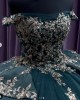 Square Collar Emerald Green Quince Dresses Sequin Sleeveless 15 Dress