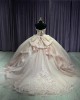 Strapless Light Pink Quinceanera Dresses Sweetheart 15 Dress With Lace Appliques