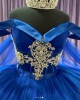 Sweetheart Neck Crystal Navy blue Quinceanera Dresses Off Shoulder Sequin 15 Dress