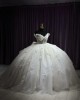 V Neck Ivory 15 Dresses Sheer Bodice Ball Gown Lace Appliques Quince Dress With Bow