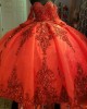 Detachable Red Quince Dresses Metallic Sequin 15 Dress Sweetheart Neck Ball Gown