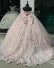 Cape Sleeve Pink Quince Dresses Sweetheart Neck 15 Dress Lace Appliques Ball Gown With Bow