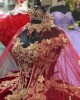 Of The Shoulder Burgundy Quinceanera Dress Sweetheart Metallic Leaf 15 Dresses With Three Dimensional Butterfly Ball Gown