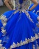 Off Shoulder Blue Quinceanera Dress Sweetheart Neck 15 Dresses Metallic Sequin Ball Gown