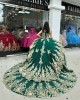 Off Shoulder Emerald Green Quinceanera Dress Sweetheart Metallic Sequin 15 Dresses