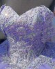 Off Shoulder Lilac Quince Dress Sweetheart Neck 3D Flowers Ball Gown Crystal 15 Dresses With Bow