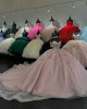 Off Shoulder Pink Quince Dress Sweetheart Neck 3D Flowers Ball Gown Lace Appliques 15 Dresses