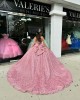 Off Shoulder Rose Gold Quince Dresses Sweetheart Neck Metallic Sequin 15 Ball Gown Dress