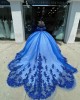 Sweetheart Neck Blue Quinceanera Dress Off Shoulder Sequin 15 Dresses