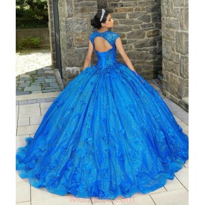 Royal Blue Lace Appliques Quinceanera Dresses Beading 15 Dress