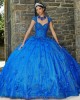 Royal Blue Lace Appliques Quinceanera Dresses Beading 15 Dress